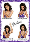 Jaslene: portfolio picture expressig 4 emotions: sentimental; drag queen; cha cha diva and modelesque