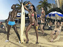 Teyona in Brazil in a swimsuit photoshoot on America's Next Top Model 