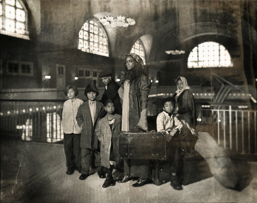 Teyona on America's Next Top Model - portraying an immigrant who traveled to Ellis Island with their family