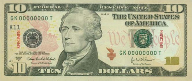 10 dollar bill clip art. 10 dollar bill president