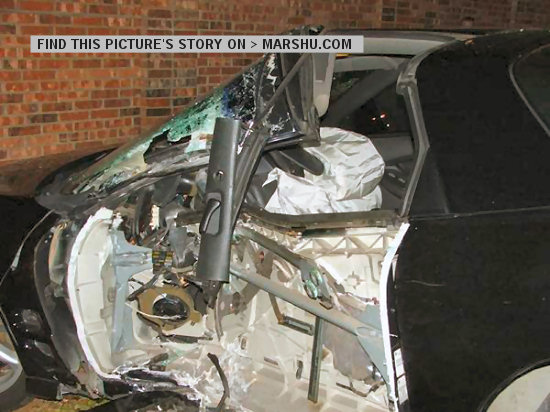 Firebird car accident: interior car view