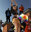 Danielle dancing with clowns
