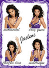 Jaslene: portfolio picture expressig 4 emotions: sentimental; drag queen; cha cha diva and modelesque