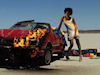 America's Next Top Model Cycle 9: 
Saleisha in a Car burning in the Desert in this photo shoot 
