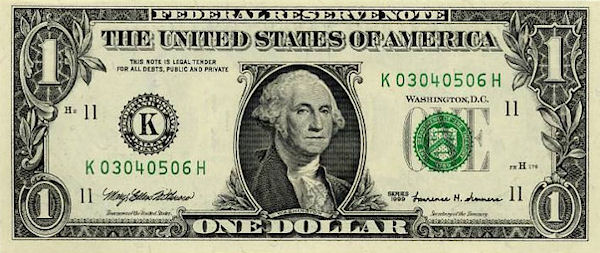 $1  dollar bill