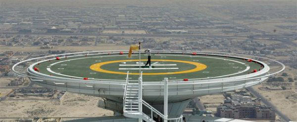 tiger woods on the helipad
