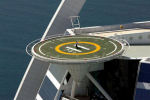 close up of the helipad on sailboat hotel in arab emirates